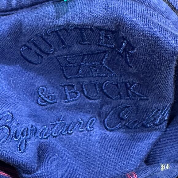 Cutter Buck Polo Shirt Mens M Striped 100% Mercerized Cotton Blue Pink Yellow - Picture 7 of 8